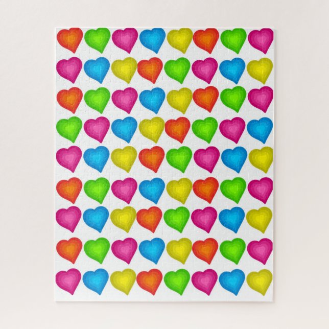 Puzzles Colored Hearts (Vertical)