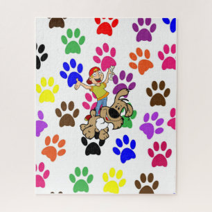 Puzzles Colored Paw Prints