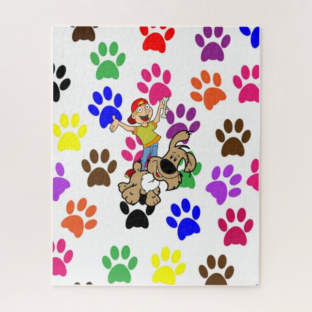 Puzzles Colored Paw Prints (Vertical)