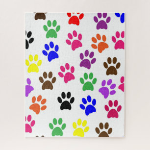 Puzzles Colored Paw Prints