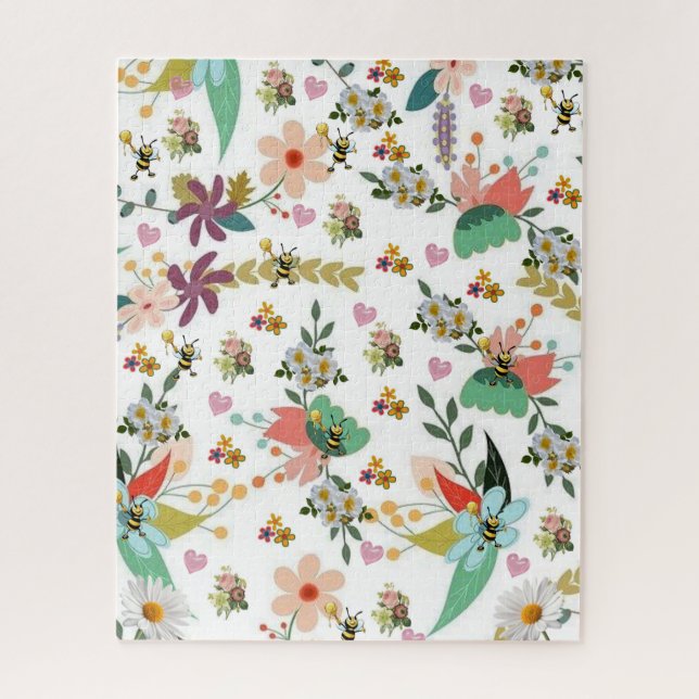 Puzzles Colorful Floral Bumblebee (Vertical)
