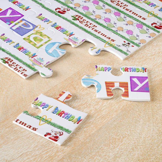 Puzzles Colorful Happy Birthday Merry Christmas (Side)