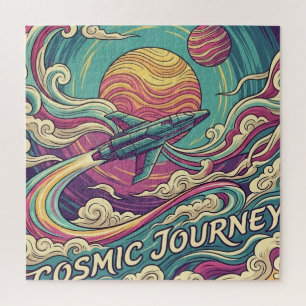 PUZZLES: Cosmic Journey Spaceship Outer-Space Jigsaw Puzzle