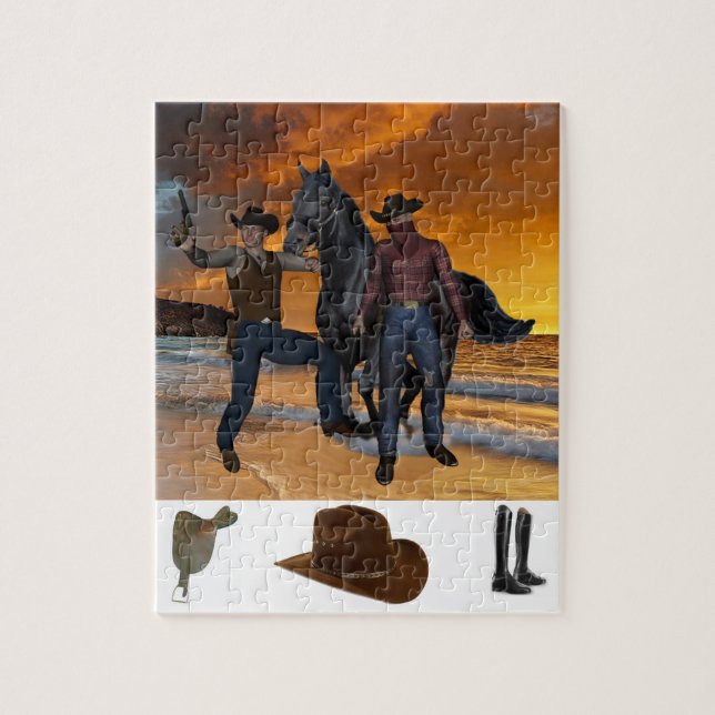 Puzzles Cowboys Horse Saddle (Vertical)