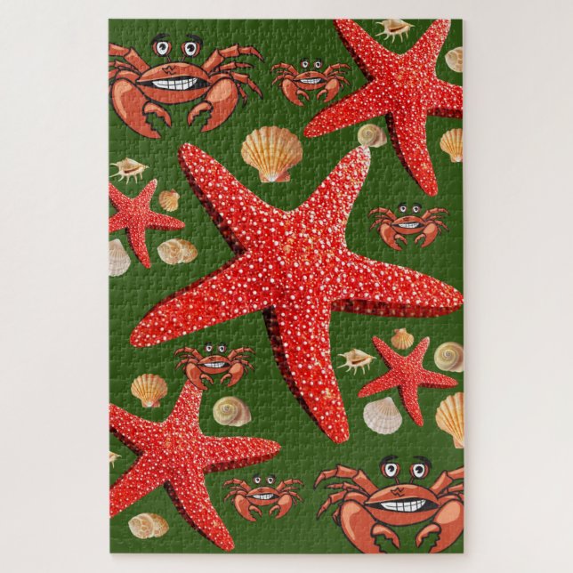 Puzzles Crab Starfish Beach Shells (Vertical)