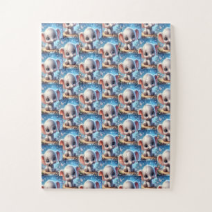 Puzzles Cute Happy White Elephant