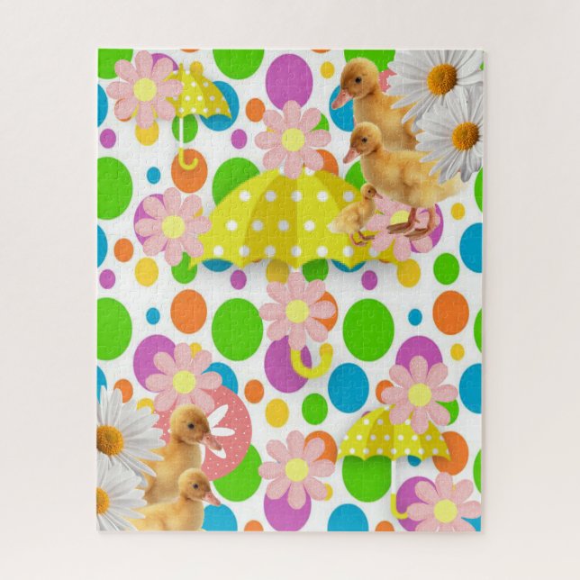 Puzzles Floral Colorful Duck (Vertical)