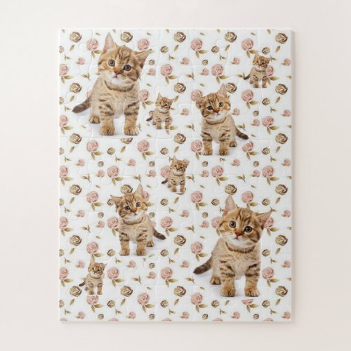 Puzzles Floral Kittens