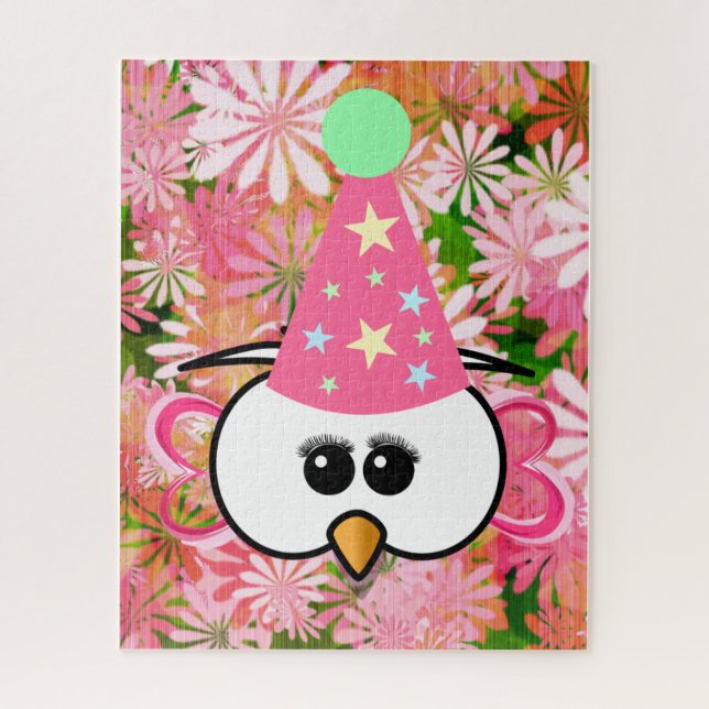Puzzles Floral Pink Owl (Vertical)