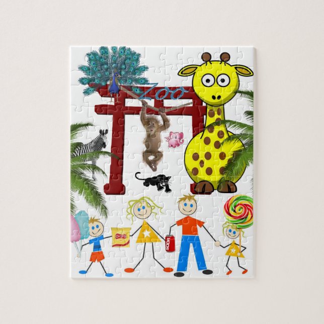 Puzzles Giraffe Zoo  Monkey (Vertical)