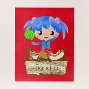 Puzzles Girl Picnic Hotdog