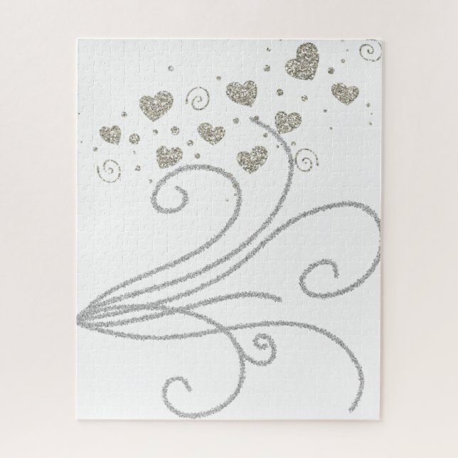 Puzzles Gold Hearts Silver  (Vertical)