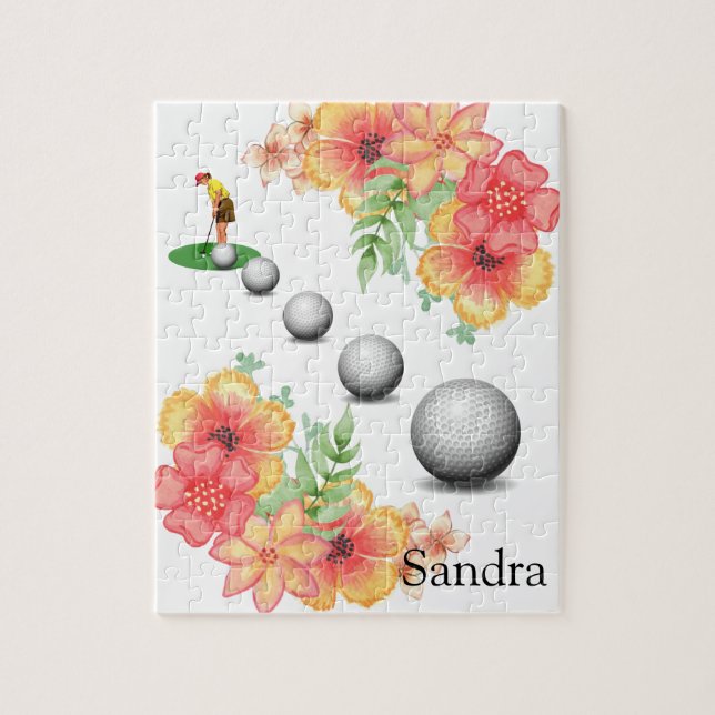 Puzzles Golfer Golf Floral Golf Balls (Vertical)