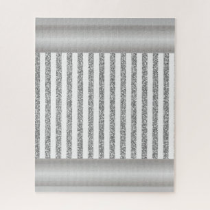Puzzles Gray & White Stripe