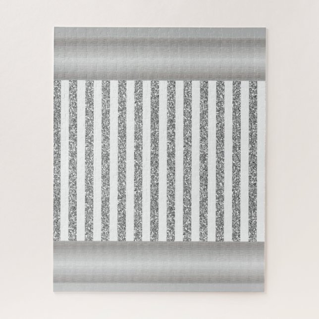 Puzzles Gray & White Stripe (Vertical)