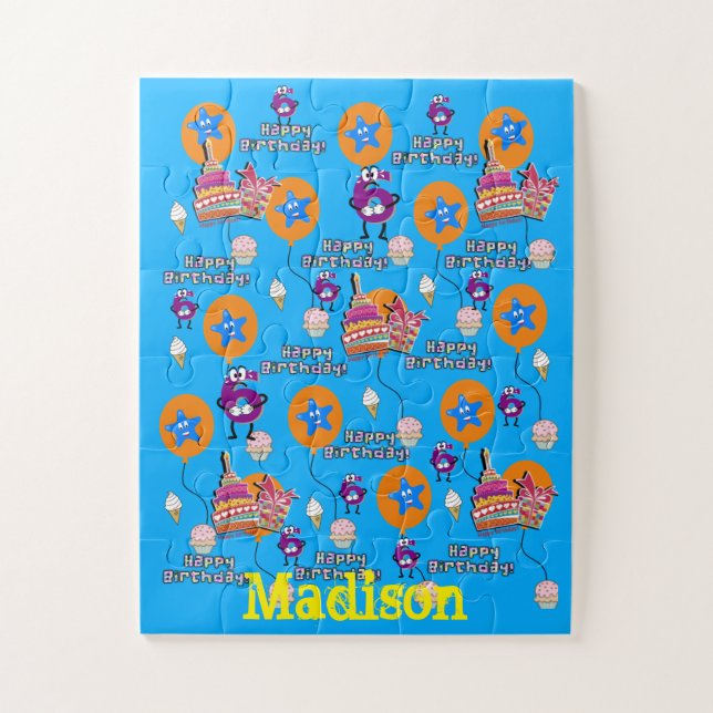 Puzzles, Happy 6th Birthday, Blue Jigsaw Puzzle (Vertical)