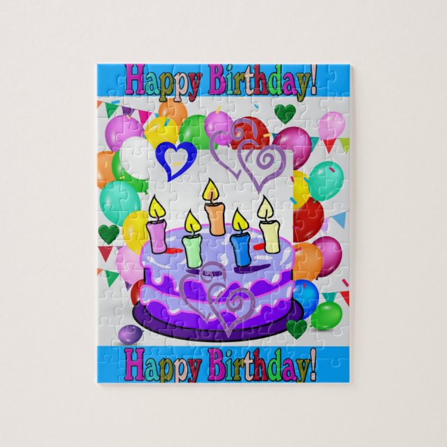 Puzzles Happy Birthday Cake (Vertical)