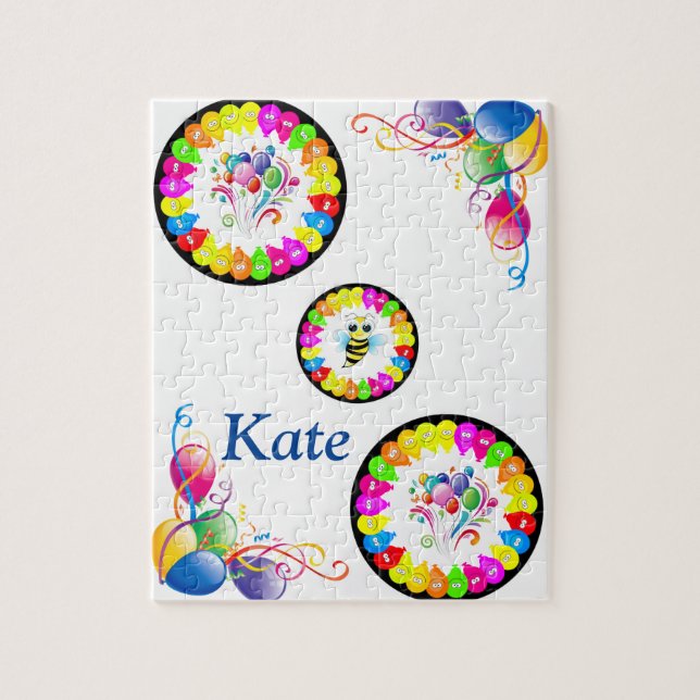 Puzzles Happy Birthday Floral Balloons (Vertical)