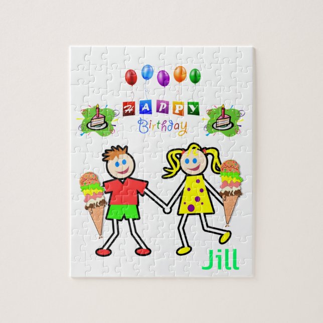 Puzzles Happy Birthday Ice Cream (Vertical)