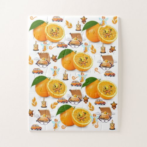 Puzzles, Happy Birthday Oranges Cake Fairy Cars Jigsaw Puzzle