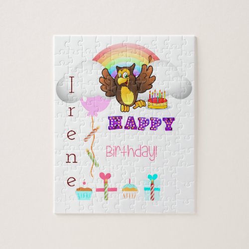 Puzzles Happy Birthday Owl Cupcake
