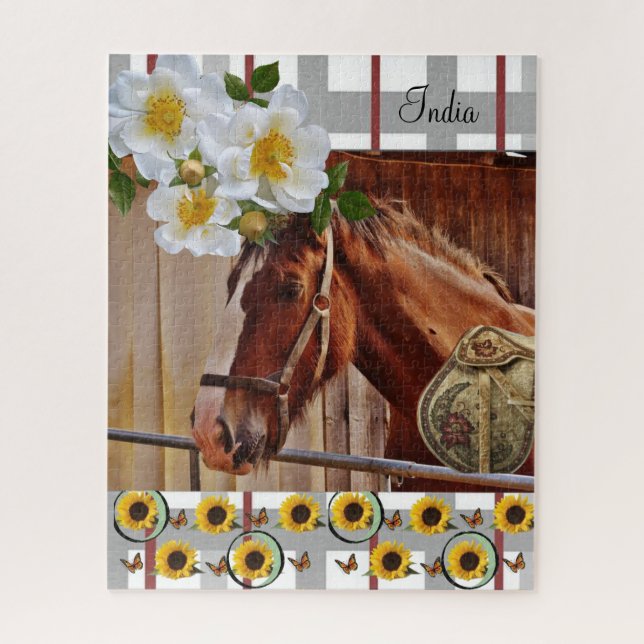 Puzzles Horse Floral (Vertical)