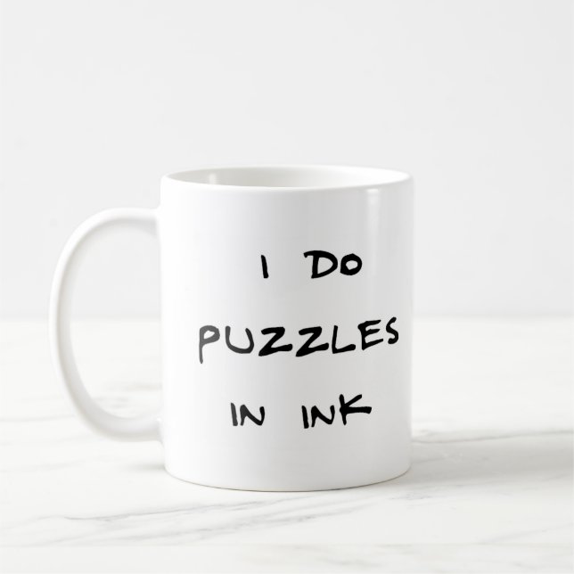 puzzles in ink coffee mug (Left)