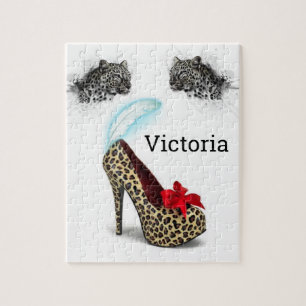 Puzzles Leopard Heels