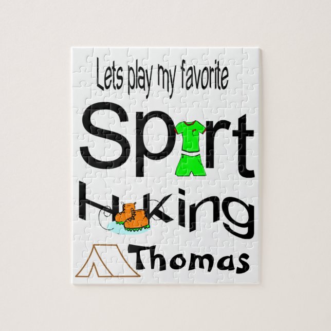 Puzzles Let's Play our Favorite Sport Hiking (Vertical)