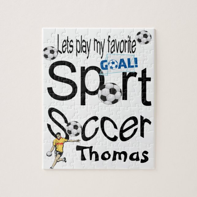Puzzles Let's Play our Favorite Sport Soccer  (Vertical)