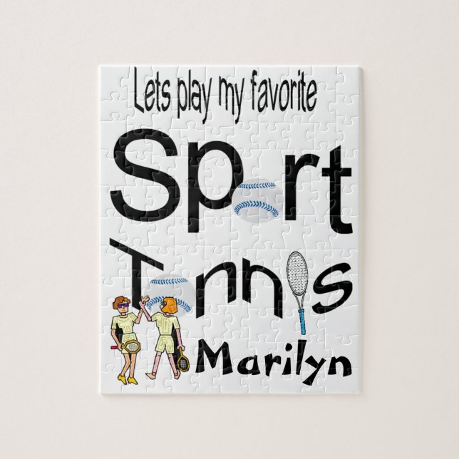 Puzzles Let's Play our Favorite Sport Tennis (Vertical)