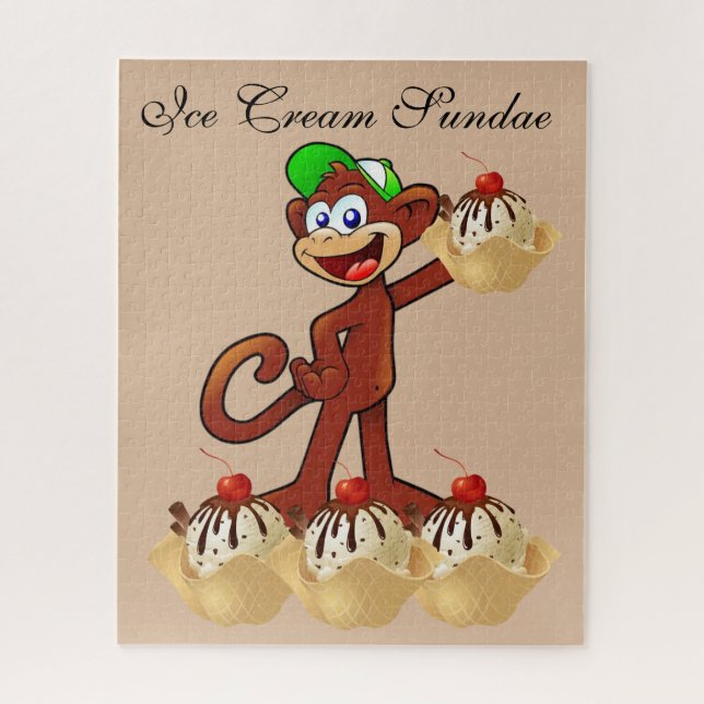 Puzzles Monkey Ice Cream Sundae (Vertical)