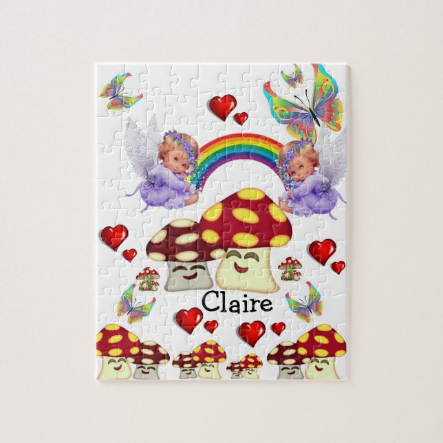 Puzzles Mushroom, Angels, Rainbows Butterfly (Vertical)