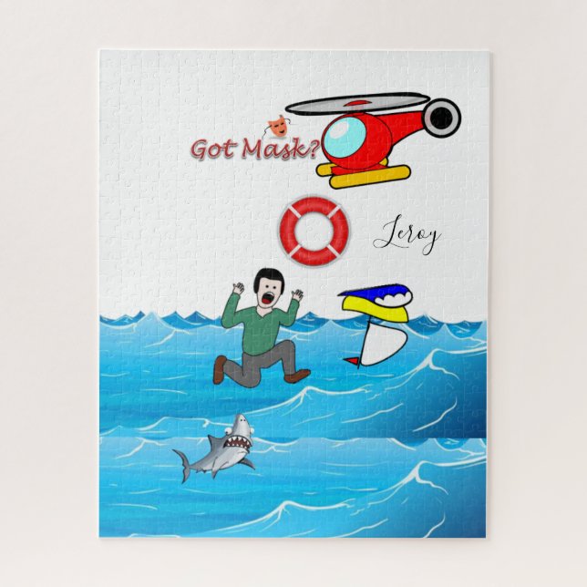 Puzzles Ocean Shark Got Mask? (Vertical)