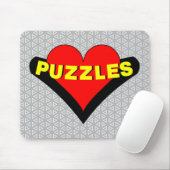 Puzzles Over Heart Mouse Pad (With Mouse)