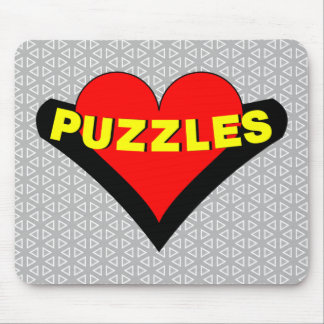 Puzzles Over Heart Mouse Pad