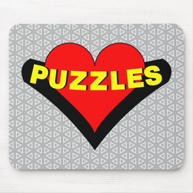 Puzzles Over Heart Mouse Pad (Front)