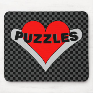 Puzzles Over Heart Mouse Pad