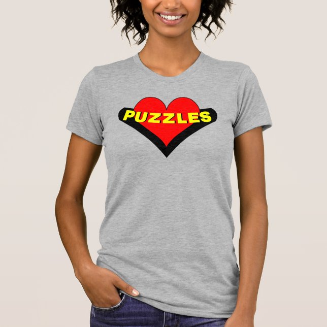 Puzzles Over Heart T-Shirt (Front)