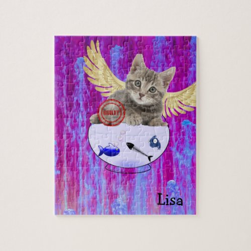 Puzzles Pastel Kitten with Wings Fish Guilty