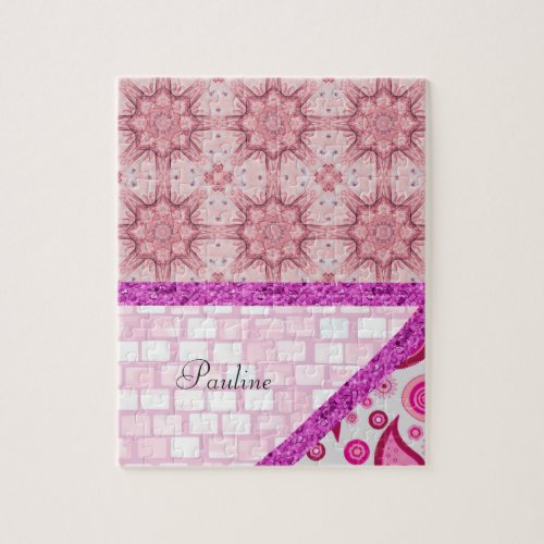 Puzzles Pink Purple Brick Glitter