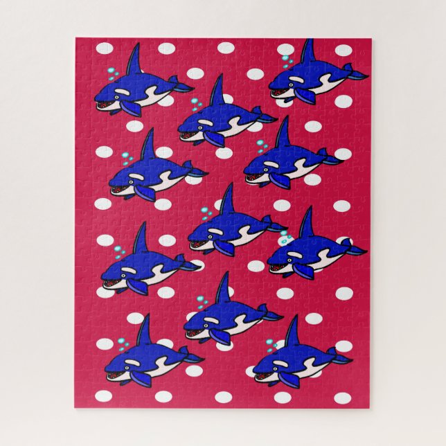 Puzzles Red Blue Sharks  (Vertical)
