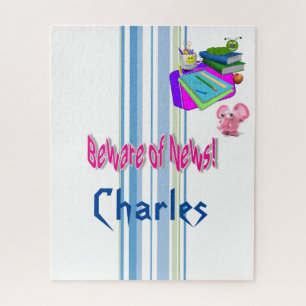 Puzzles Stripe Beware of News, School