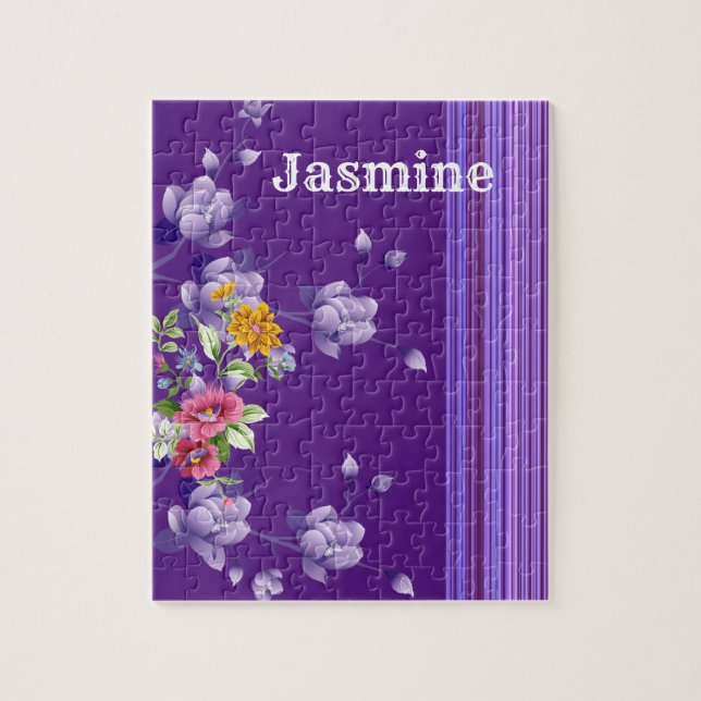 Puzzles Stripe Purple Floral (Vertical)