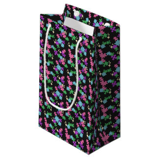 Puzzles - Summer Color Outline Black Background Small Gift Bag