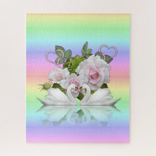 Puzzles White Swans Pastel Colors