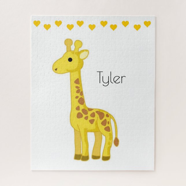 Puzzles Yellow Giraffe Yellow Hearts (Vertical)