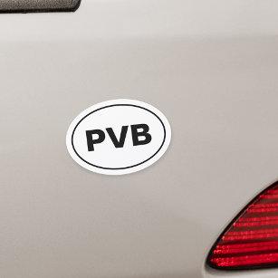 PVB Ponte Vedra Beach Florida Euro Oval Car Magnet