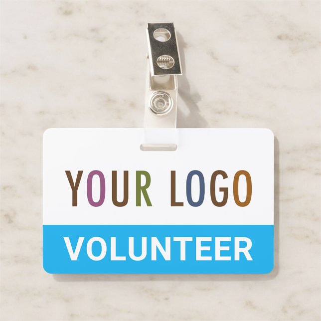 PVC Plastic Volunteer Badge with Clip Custom Logo (MISOOK Horizontal Volunteer Badge with Logo)
