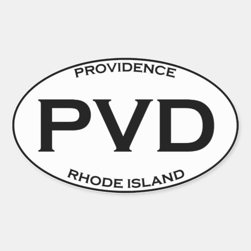 PVD _ Providence Rhode Island Oval Sticker